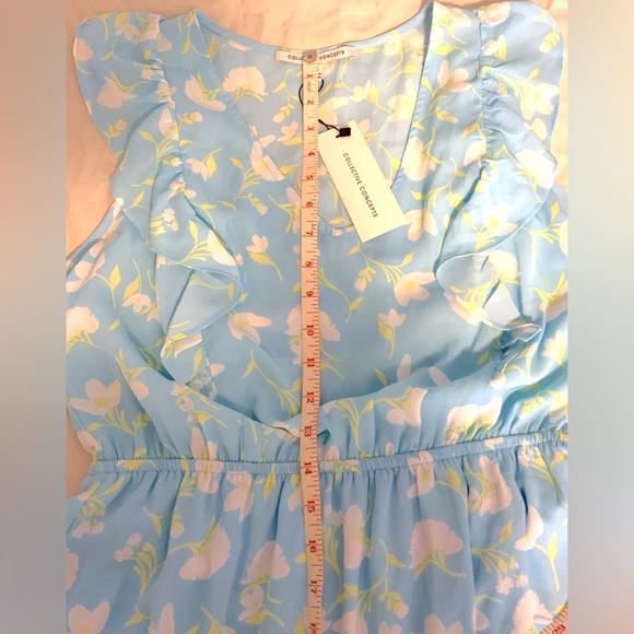 NWT-Collective Concepts Blue Floral Dress Size Medium - Picture 9 of 9